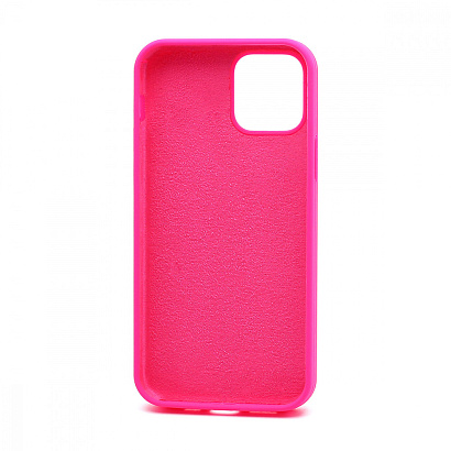 Чехол Silicone Case без лого для Apple iPhone 12/12 Pro/6.1 (полная защита) (047) ярко розовый