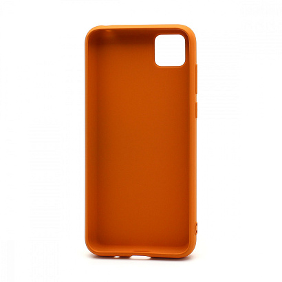 Чехол силиконовый с кожаной вставкой Leather Cover для Huawei Honor 9S/Y5p оранжевый