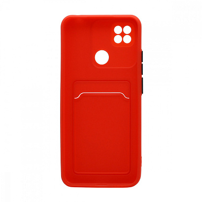 Чехол с кармашком и цветными кнопками для Xiaomi Redmi 9C (010) красный
