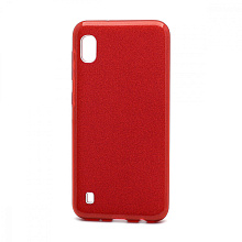 Чехол Fashion с блестками силикон-пластик для Samsung Galaxy A10 красный