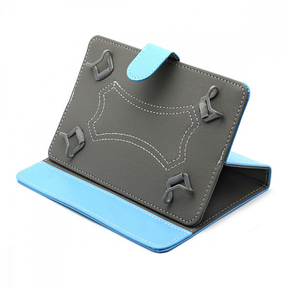 Чехол подставка универсальный для планшетов с 4-мя выдвижными креплениями 7" голубой