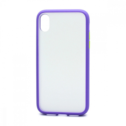 Чехол Shockproof Lite силикон-пластик для Apple iPhone XR фиолетово-желтый