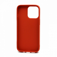 Чехол силиконовый с кожаной вставкой Leather Cover с лого для Apple iPhone 13 Pro/6.1 красный