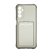 Чехол с кармашком для Samsung Galaxy A14 прозрачный (002) черный