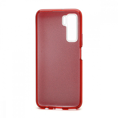 Чехол Fashion с блестками силикон-пластик для Huawei Honor 30S/Nova 7SE красный