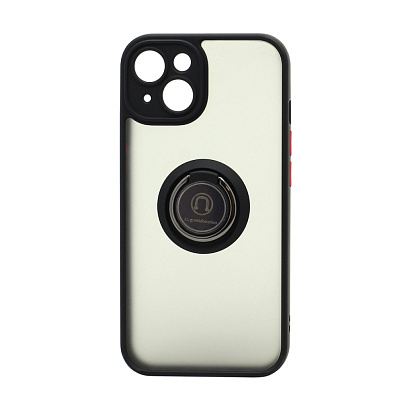 Чехол Shockproof Ring для Apple iPhone 14/6.1 (003) черно-красный