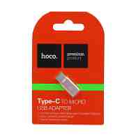 Переходник Hoco Micro USB - Type-C розовый 