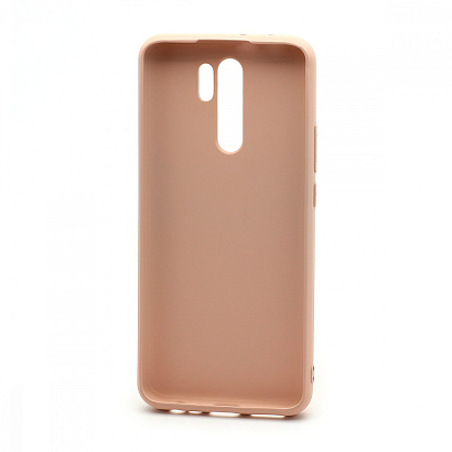 Чехол силиконовый с кожаной вставкой Leather Cover для Xiaomi Redmi 9 розовый