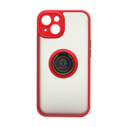 Чехол Shockproof Ring для Apple iPhone 14/6.1 (002) красно-черный