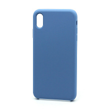 Чехол Silicone Case без лого для Apple iPhone XS Max (024) синий