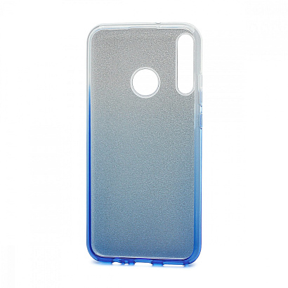 Чехол Fashion с блестками силикон-пластик для Huawei Honor 9C/P40 Lite E серебристо-голубой