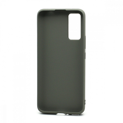 Чехол силиконовый с кожаной вставкой Leather Cover для Huawei Honor 30 серый