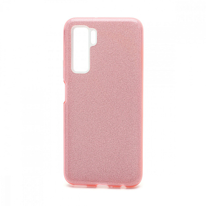 Чехол Fashion с блестками силикон-пластик для Huawei Honor 30S/Nova 7SE розовый