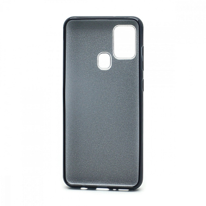 Чехол Fashion с блестками силикон-пластик для Samsung Galaxy A21S черный
