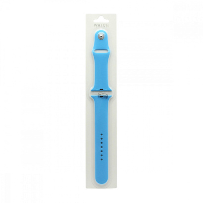 Силиконовый ремешoк для часов Apple Watch 42/44мм голубой (016) (L)