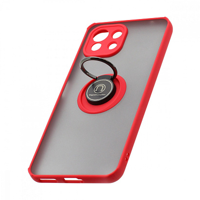 Чехол Shockproof Ring для Xiaomi 11 Lite (002) красно-черный