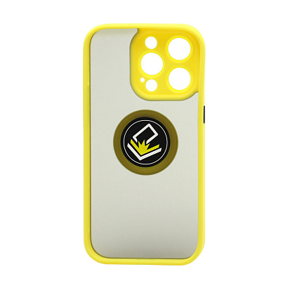Чехол Shockproof Ring для Apple iPhone 14 Pro/6.1 (001) желто-черный