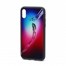 Чехол силиконовый со стеклянной вставкой Beauty для Apple iPhone 10/X (012)