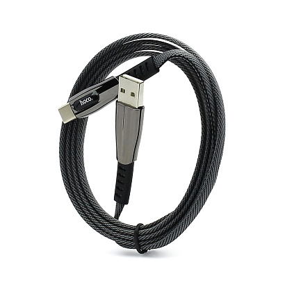 Кабель USB - Type-C HOCO U70 "Splendor" (3А, 120см) темно-серый