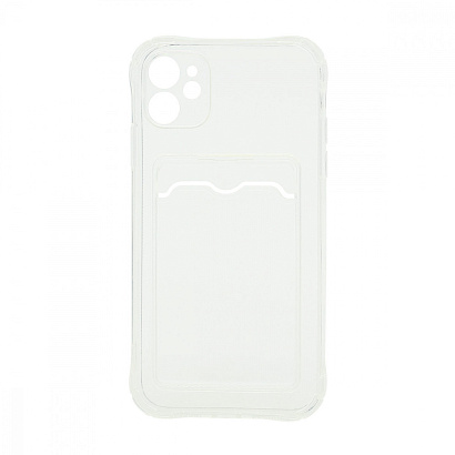 Чехол с кармашком для Apple iPhone 11/6.1 прозрачный (001)