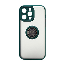 Чехол Shockproof Ring для Apple iPhone 14 Pro Max/6.7 (005) зелено-оранжевый