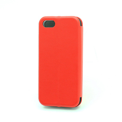 Чехол-книжка BF модельный (силикон/кожа) для Apple iPhone 5/5S/SE красный 