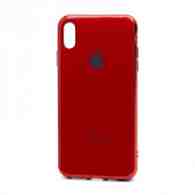 Чехол Silicone case Onyx с лого для Apple iPhone XS Max красный