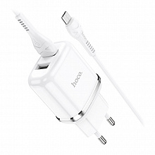 СЗУ с выходом USB Hoco N4 (2.4A/2USB/кабель Micro USB) белое