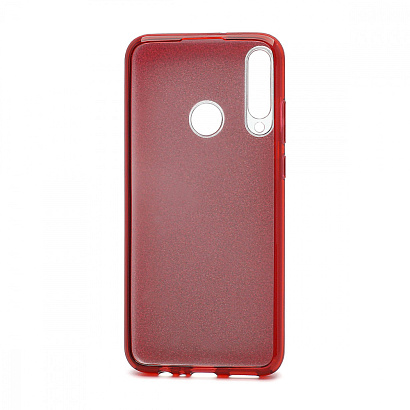 Чехол Fashion с блестками силикон-пластик для Huawei Y6p красный