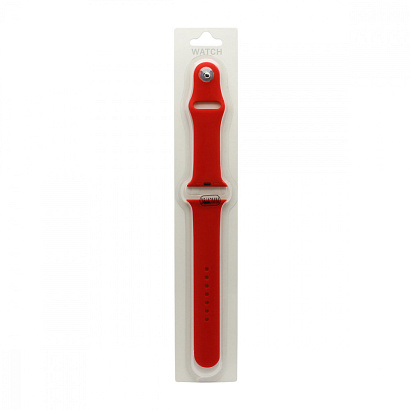 Силиконовый ремешoк для часов Apple Watch 38/40мм красный (014) (L)