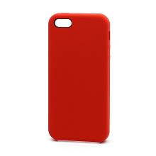 Чехол Silicone Case без лого для Apple iPhone 5/5S/SE (014) красный