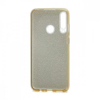 Чехол Fashion с блестками силикон-пластик для Huawei Y6p золотистый